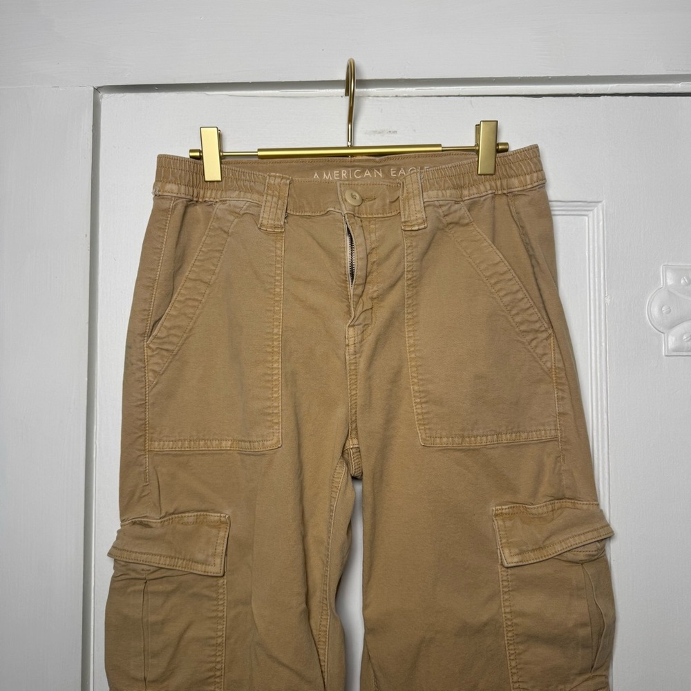 American Eagle Stretch Cargo Straight Pant Khaki 8 Long - Picture 5 of 15